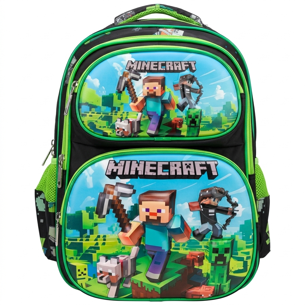 16 backpack kids 16" Minecraft 3D Large School Backpack