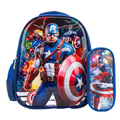 15" Marvel Captain America Kids School Backpack with Matching Pencil Case
