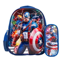 15" Marvel Captain America Kids School Backpack with Matching Pencil Case