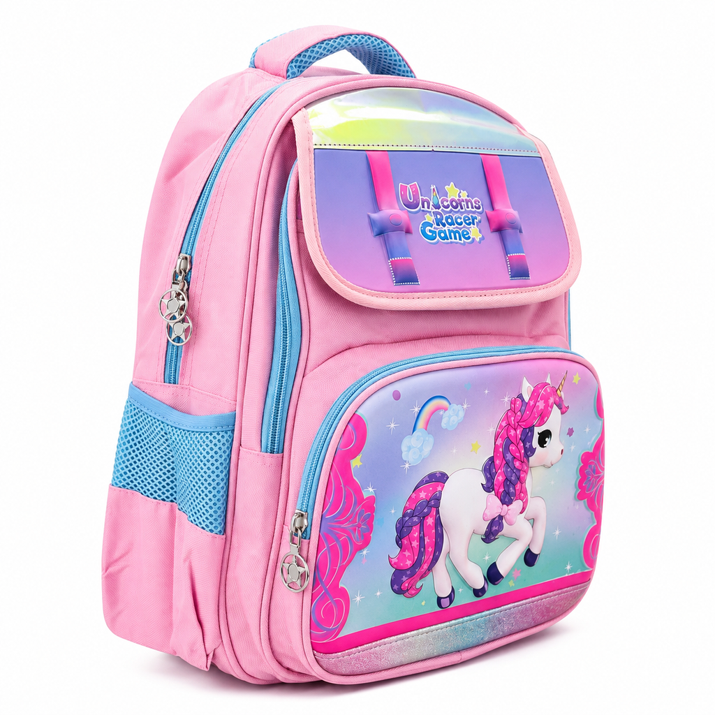 15" Magical Unicorn Kids School Backpack – Pink