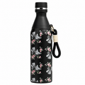 18oz Floral Insulated Water Bottle – Black
