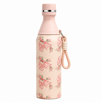18oz Floral Insulated Water Bottle – Blush Pink