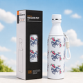 18oz Floral Insulated Water Bottle – White
