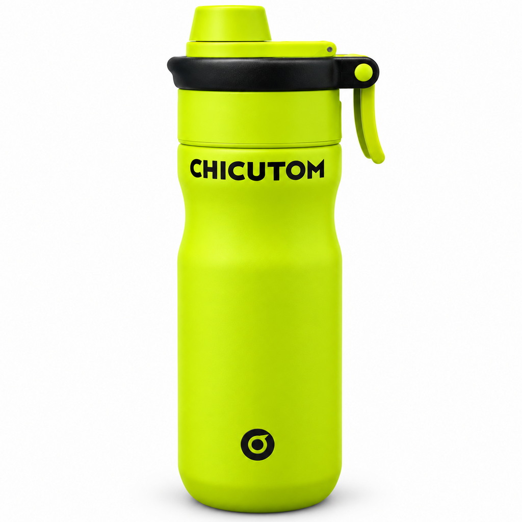 Chicutom® 650ml Mist Spray Insulated Bottle – Neon Lime Black