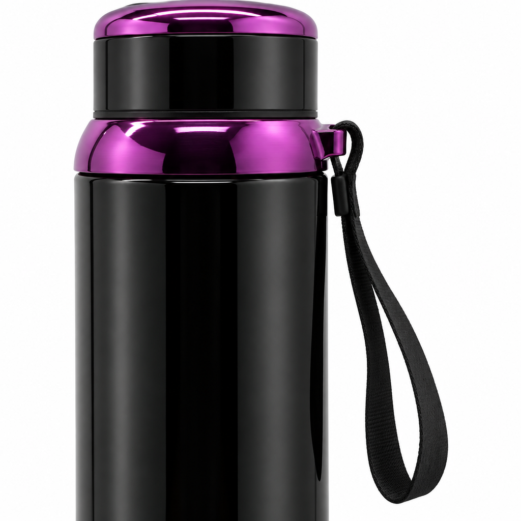 1L SUS304 Insulated Water Bottle with Removable Alkaline Insert – Black