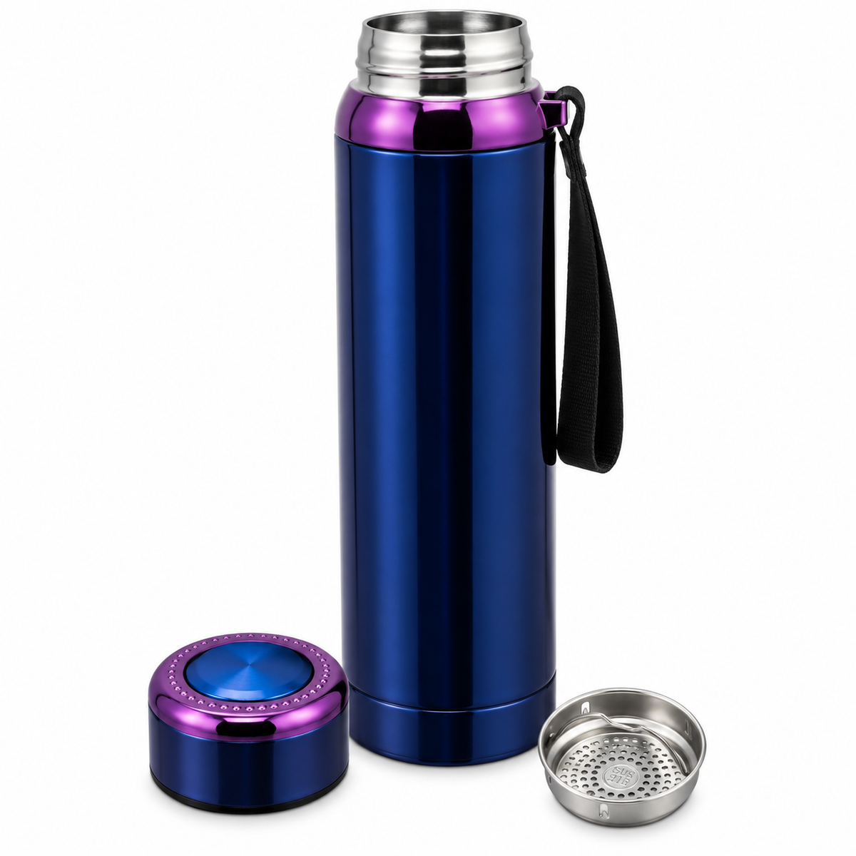 1L SUS304 Insulated Water Bottle with Removable Alkaline Insert – Blue