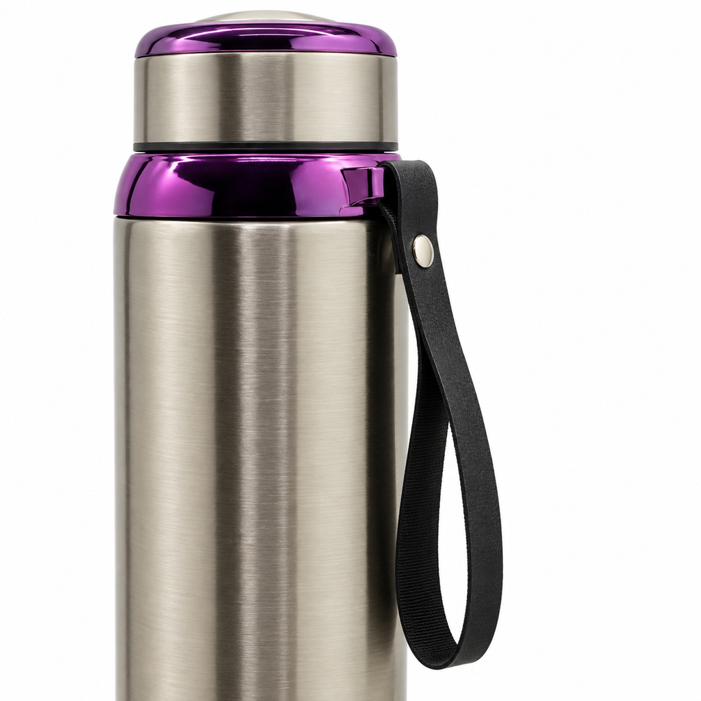 1L SUS304 Insulated Water Bottle with Removable Alkaline Insert – Silver