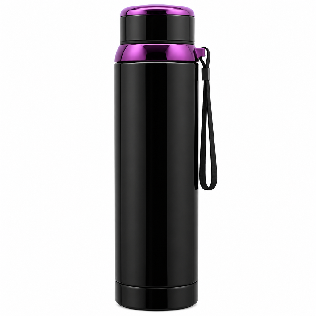 1L SUS304 Insulated Water Bottle with Removable Alkaline Insert – Black