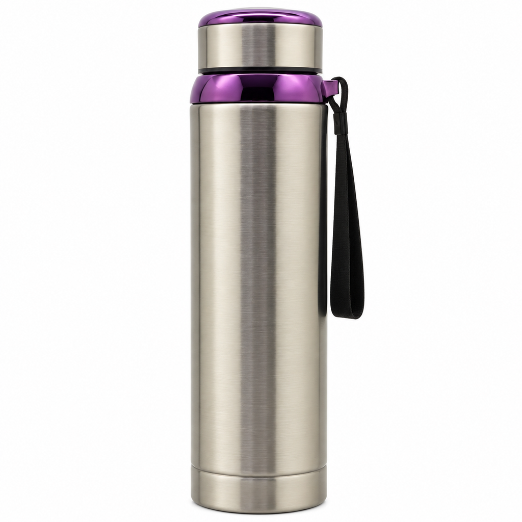 1L SUS304 Insulated Water Bottle with Removable Alkaline Insert – Silver