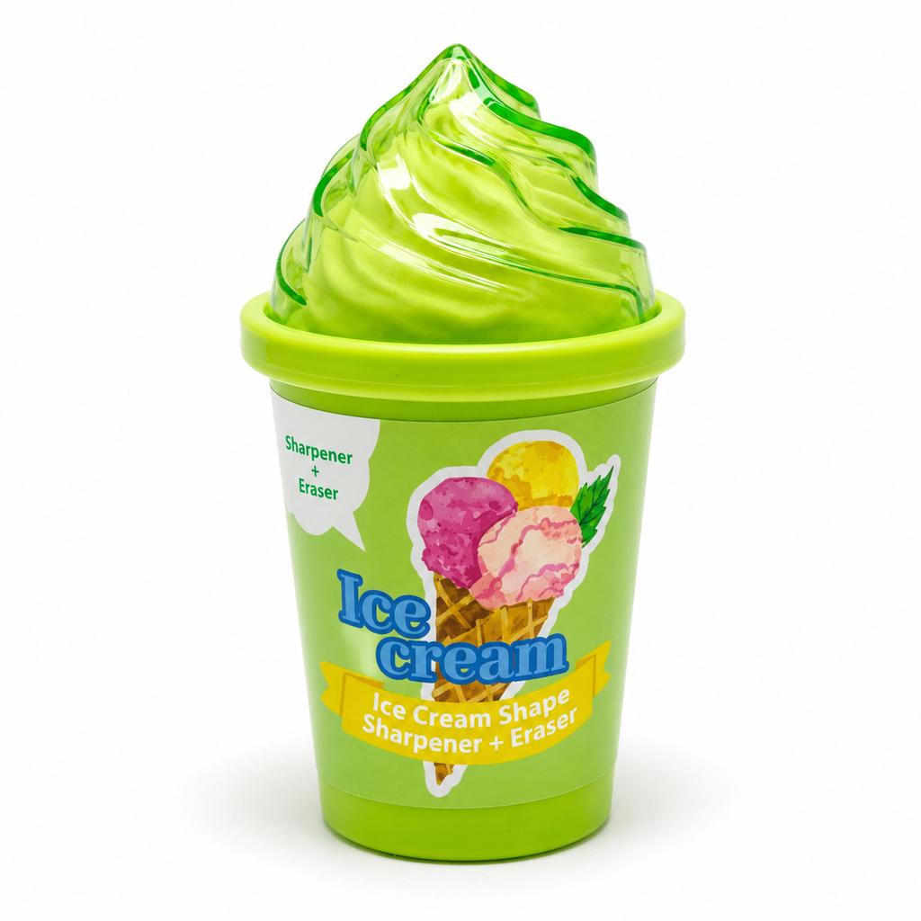 Matcha Green 2-in-1 Ice Cream Cup Eraser & Sharpener