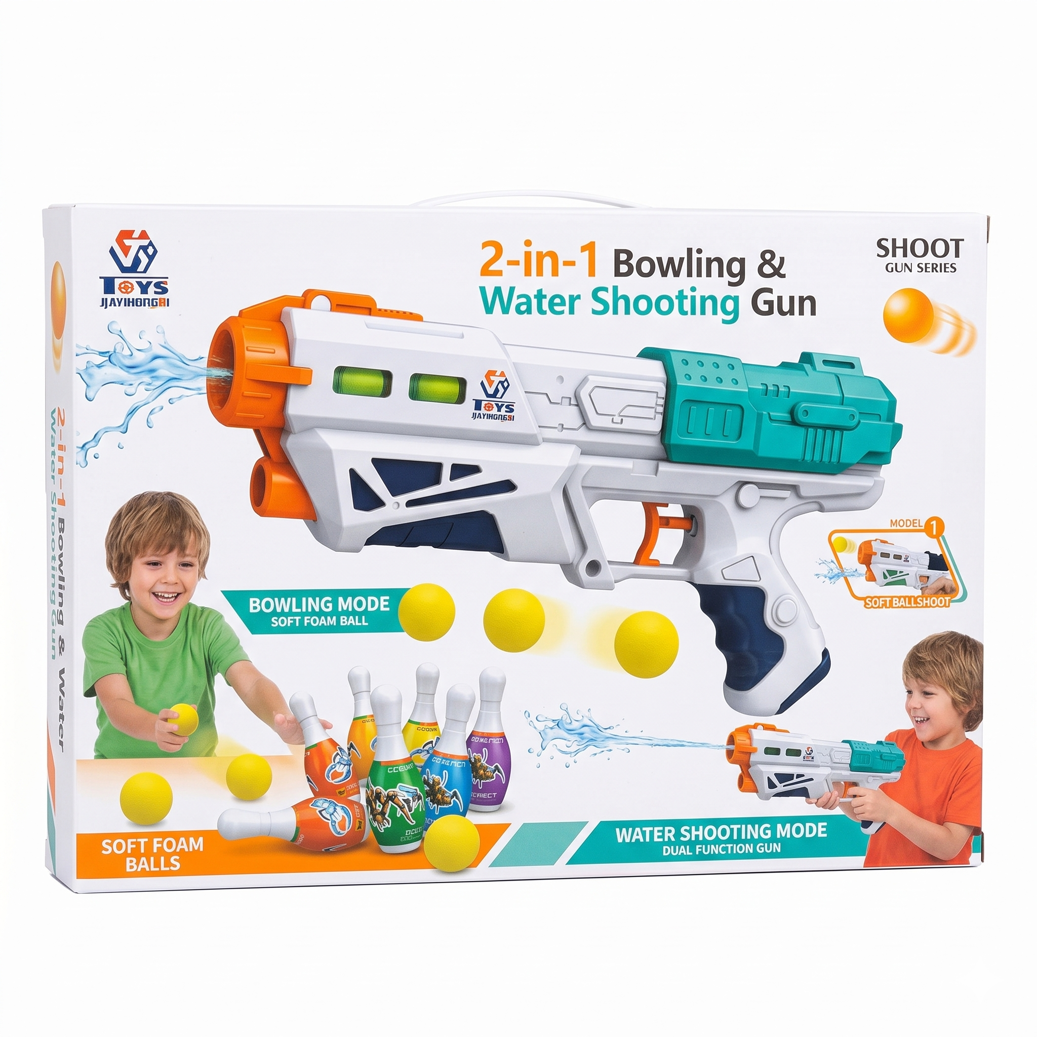 2-in-1 Magic Blaster Gun | Soft Foam Ball & Water Shooting Battle Set
