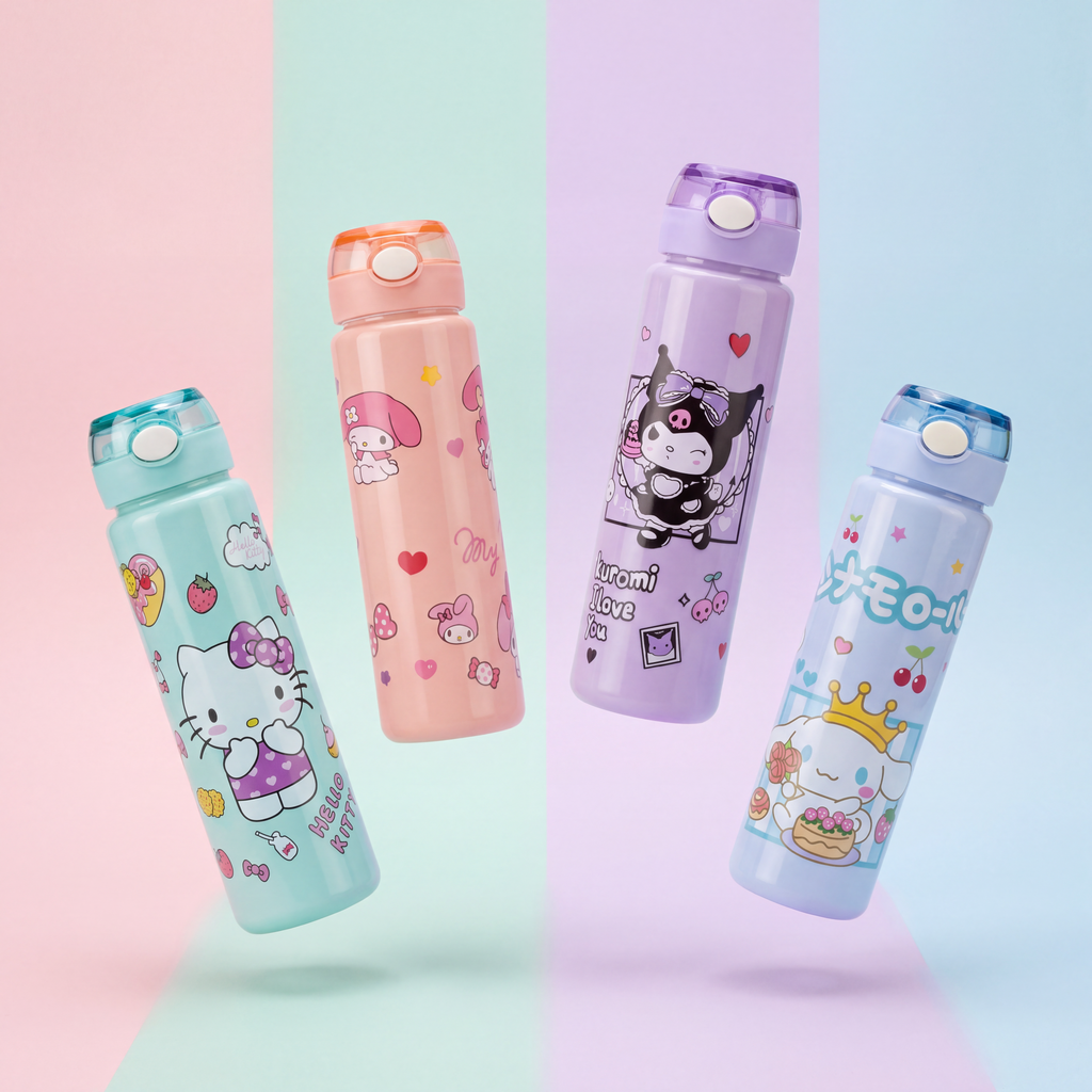 800ml Sanrio Premium Graphic Straw Bottle