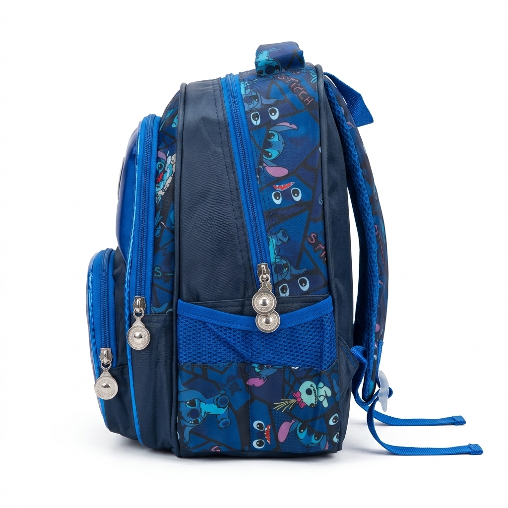 13" Stitch 3-Compartment Junior Backpack | Ergonomic Lilo & Stitch School Bag for Kids