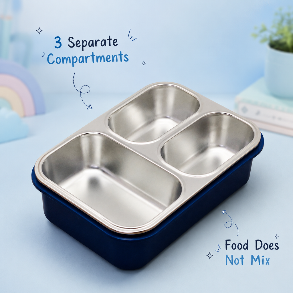 Premium 800mL Stainless Steel Kids Bento Box (Ocean Explorer)