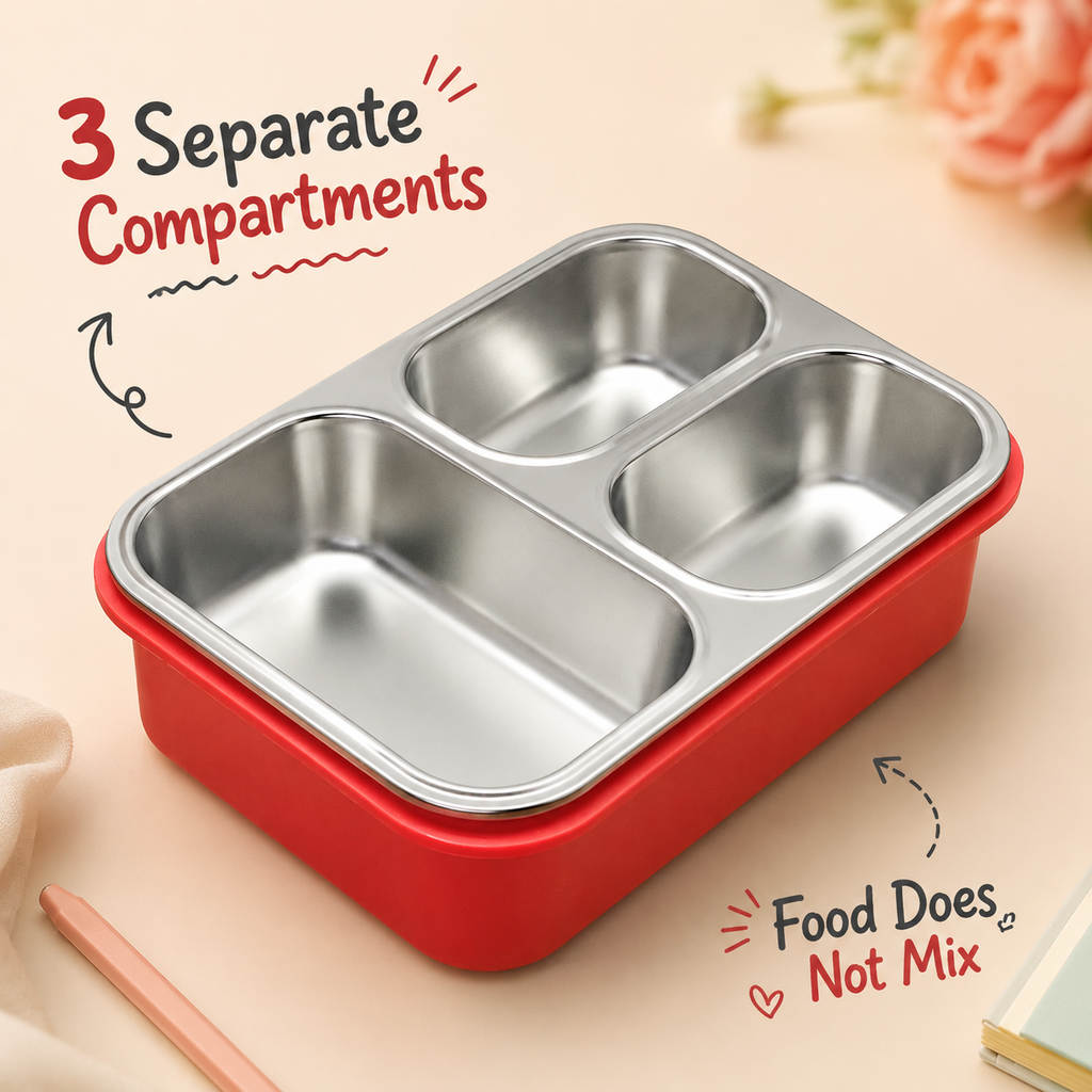 Premium 800mL Stainless Steel Kids Bento Box (Sports Vitality)