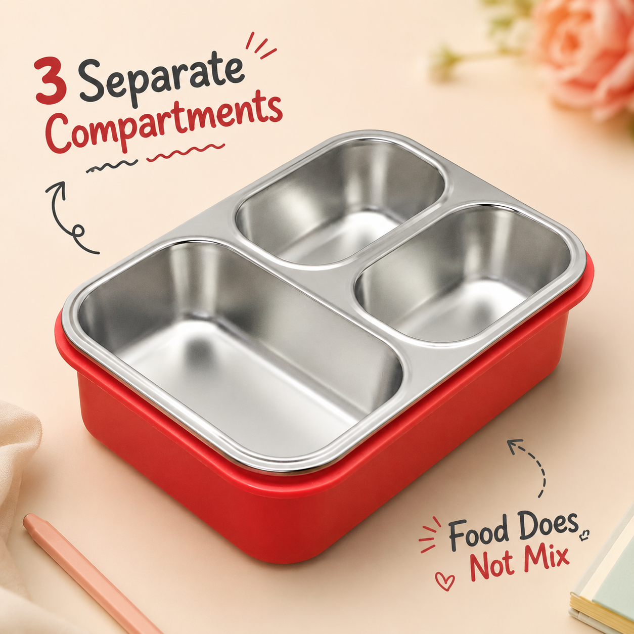 Premium 800mL Stainless Steel Kids Bento Box (Sports Vitality)
