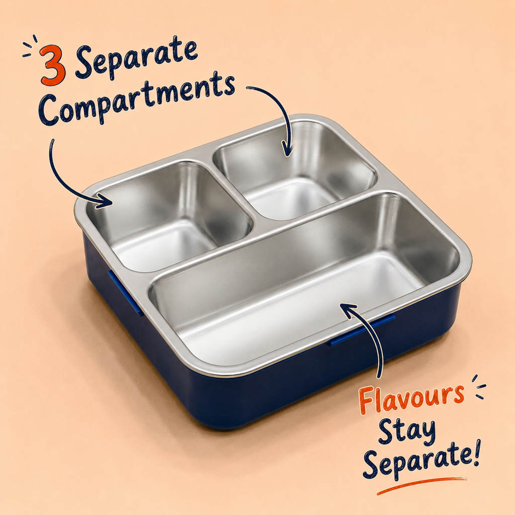 Premium 750mL Stainless Steel Kids Bento Box (Construction)
