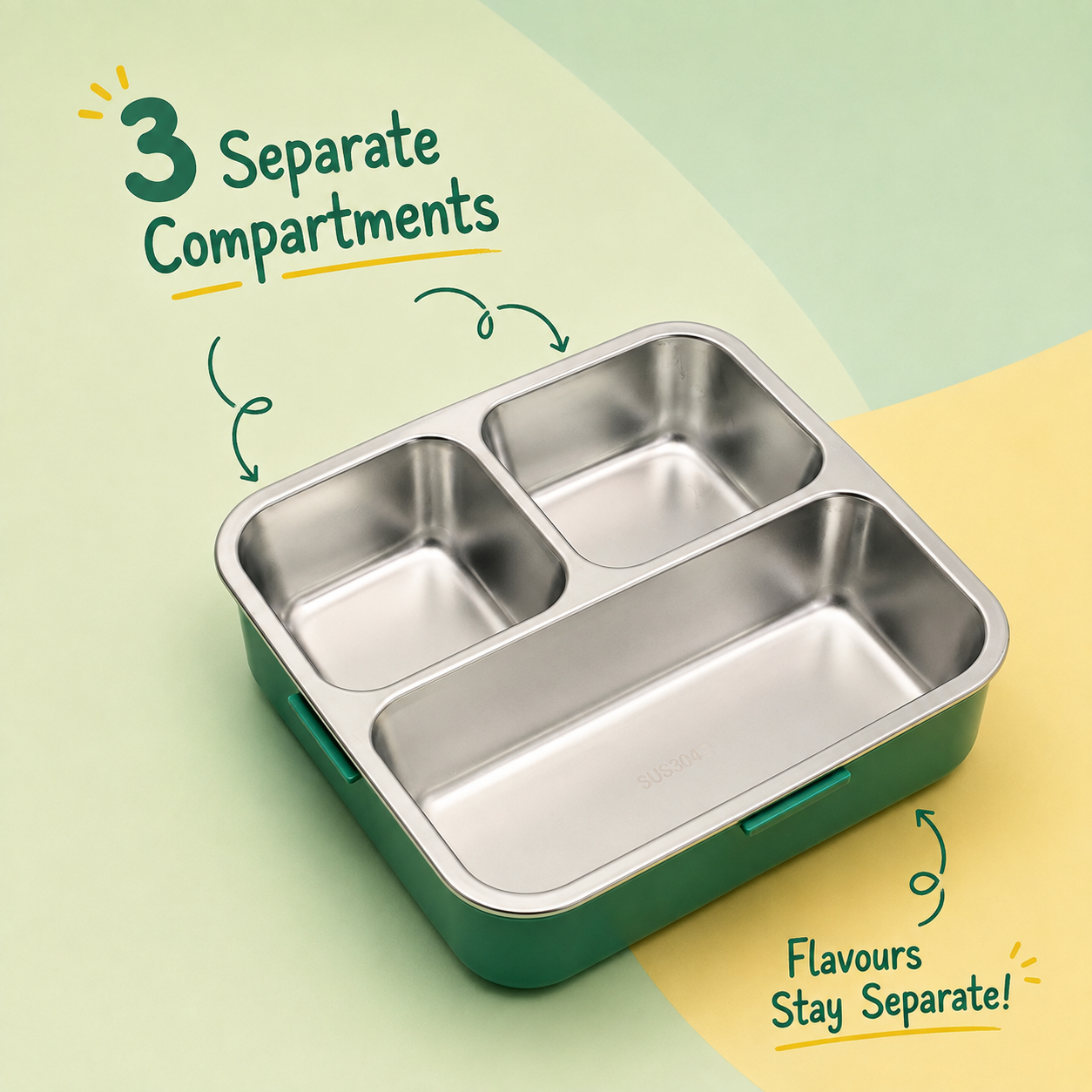 Premium 750mL Stainless Steel Kids Bento Box (Football Goal)