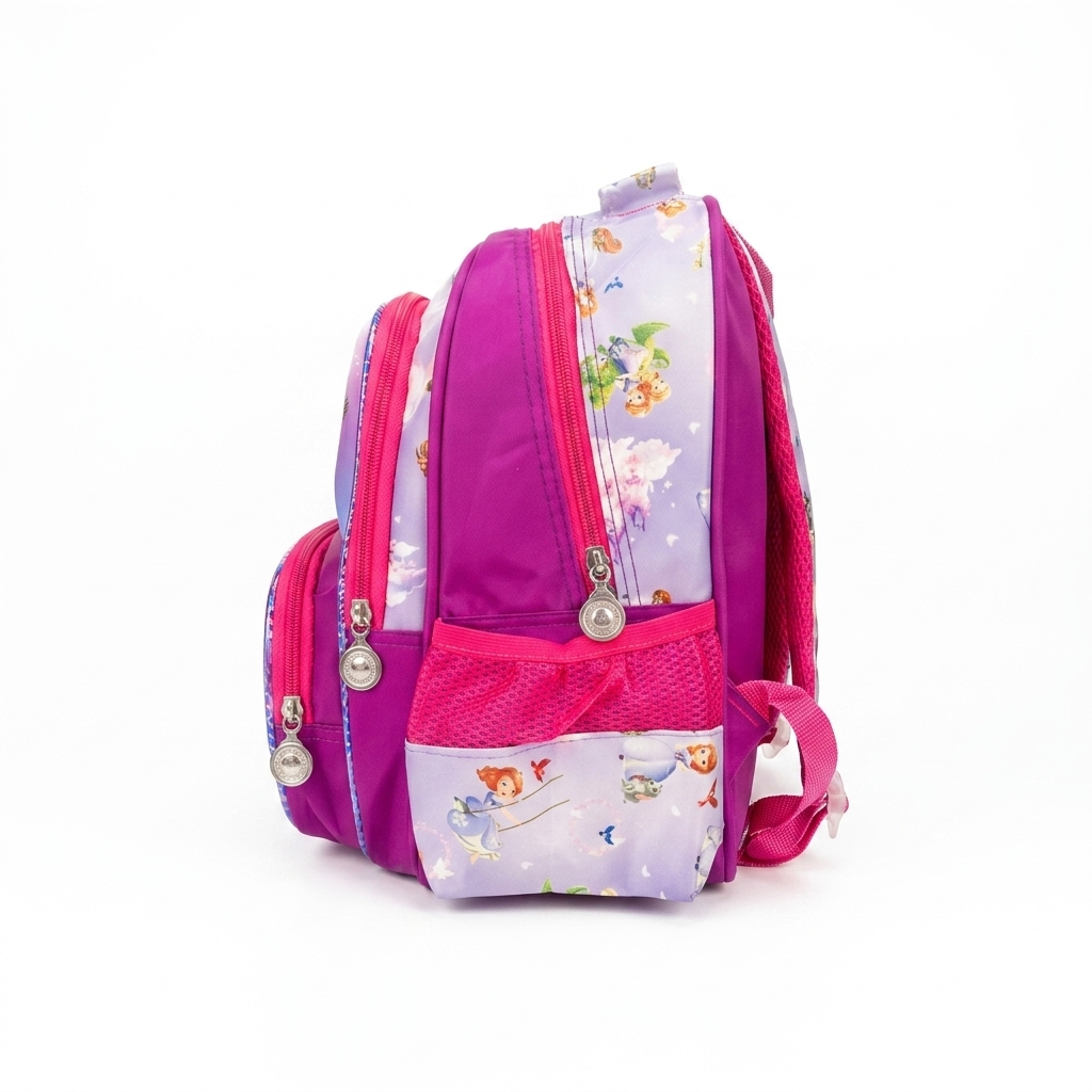 13" Royal Princess 3-Compartment Junior Backpack | Ergonomic Purple School Bag for Girls