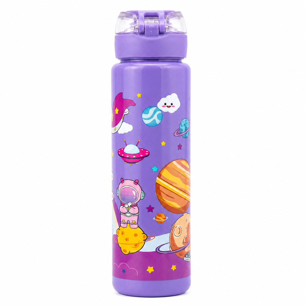 Galaxy Purple Space Astronaut 900ml Kids Sipper Bottle