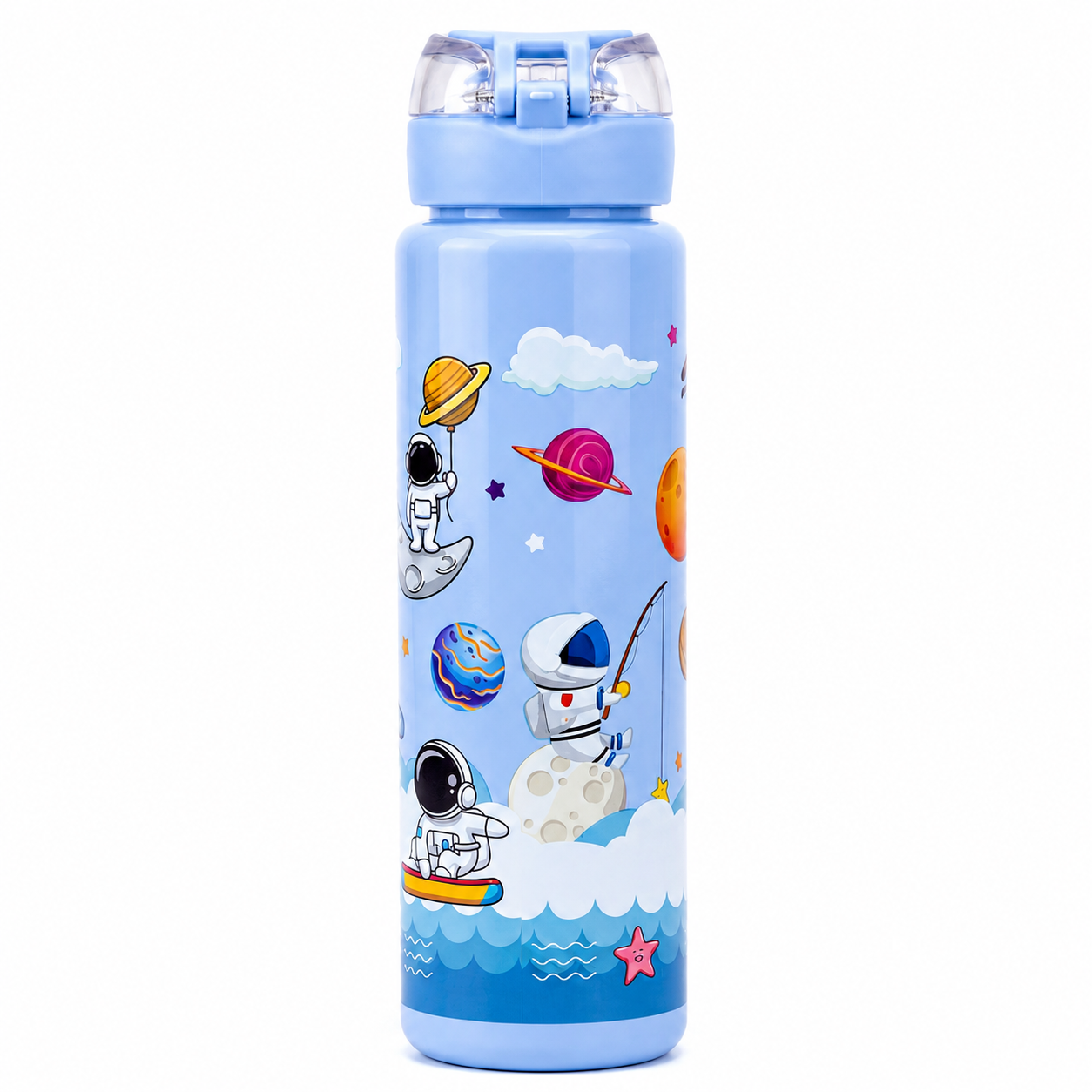 Royal Blue Space Astronaut 900ml Kids Sipper Bottle