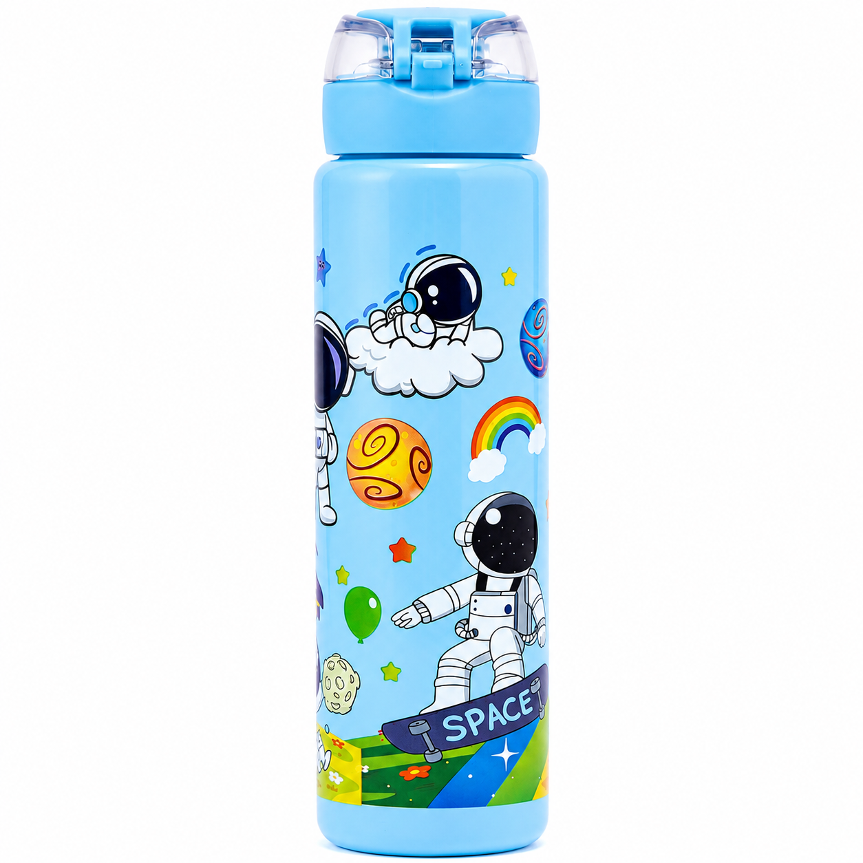 Sky Blue Space Astronaut 900ml Kids Sipper Bottle