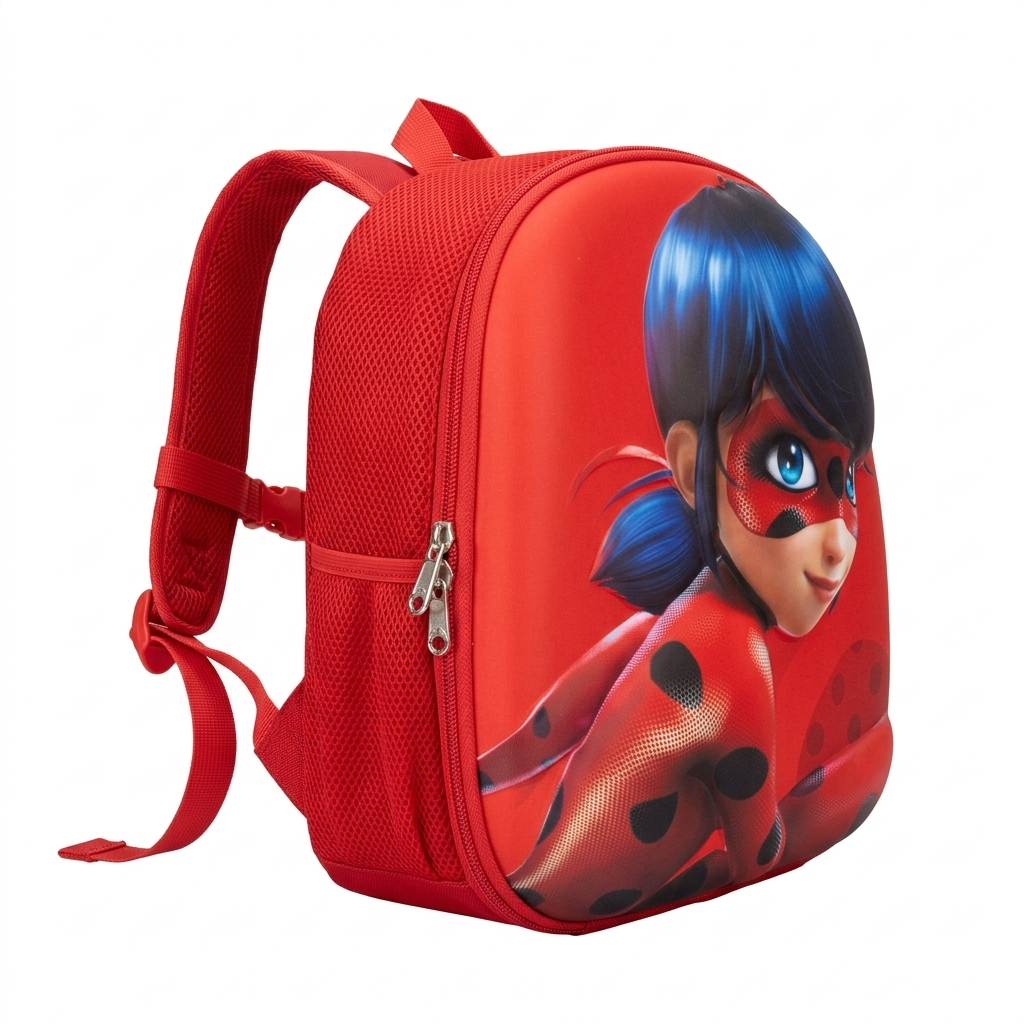 12" Ladybug 3D Toddler Backpack | Ergonomic Preschool Bag for Girls & Boys