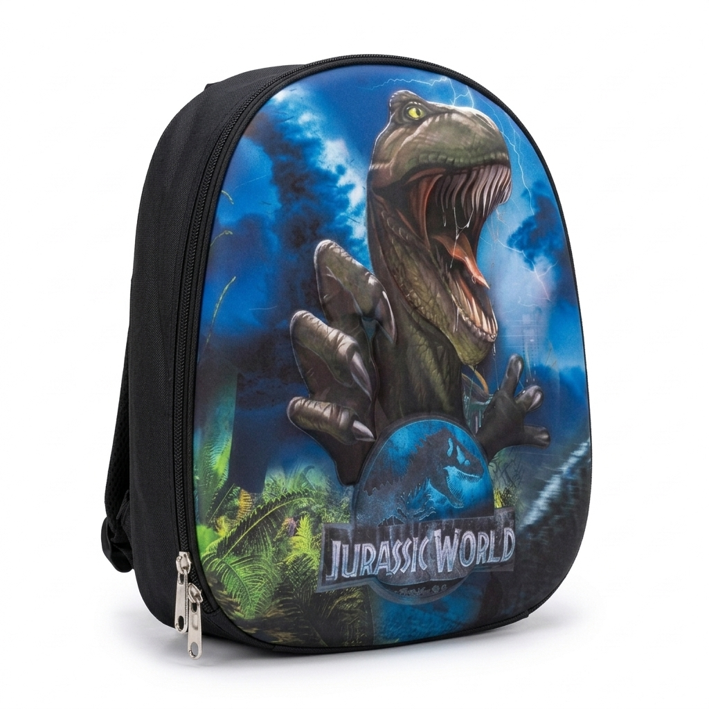12" Jurassic Dino 3D Toddler Backpack | Ergonomic Adventure Preschool Bag for Kids