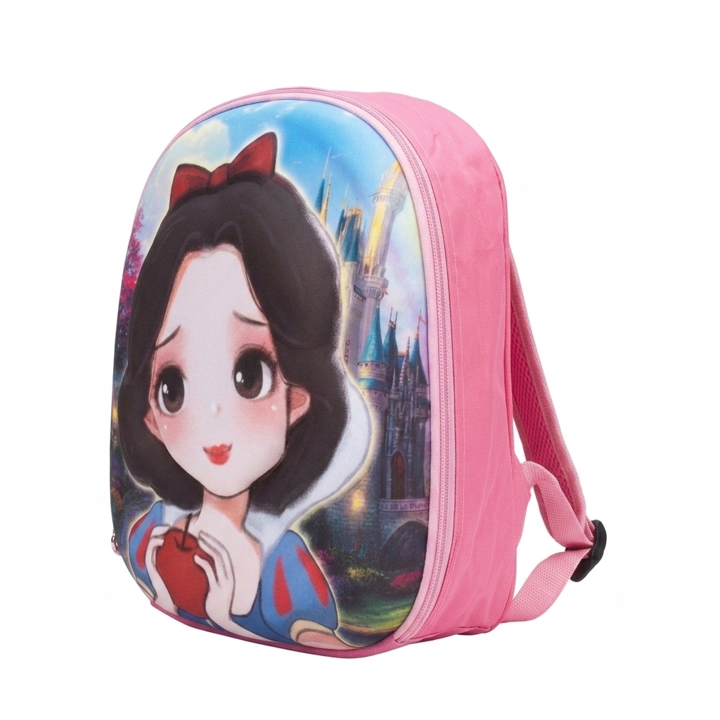 12" Fairytale Princess 3D Toddler Backpack | Ergonomic Pink Preschool Bag for Girls