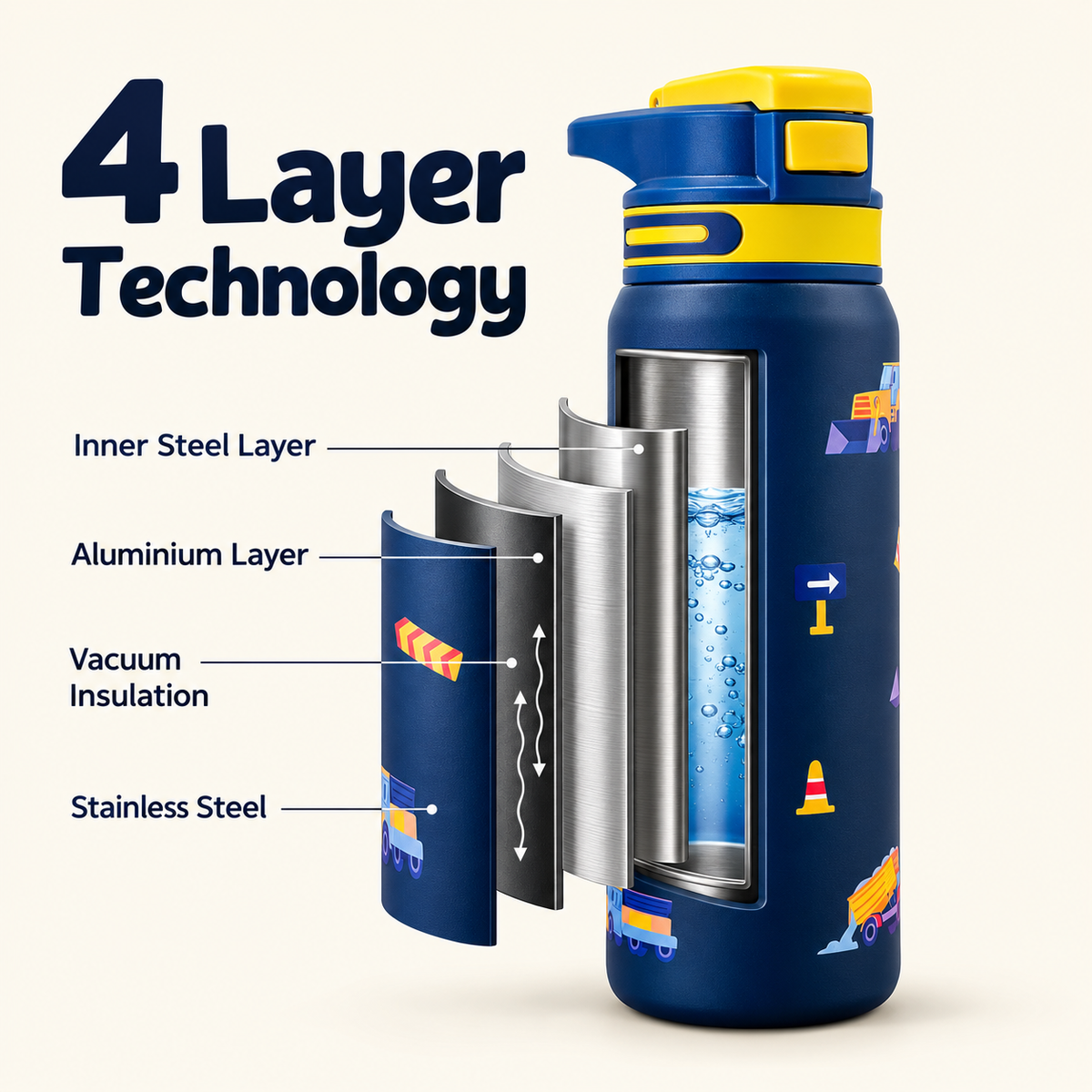 800ml Construction Crew Insulated Bottle
