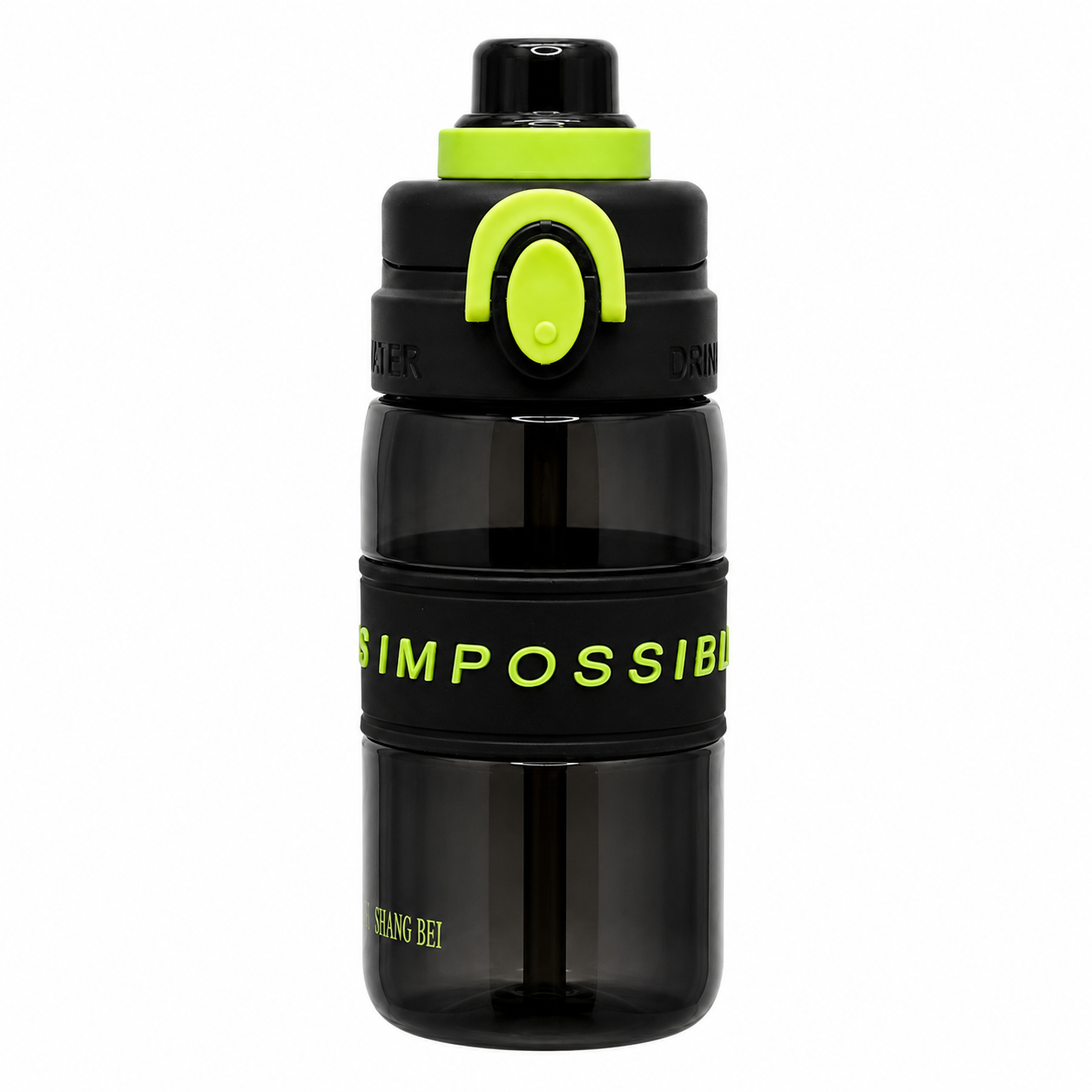 500ml 2-in-1 Straw & Spout Sipper Bottle – Black & Neon Green