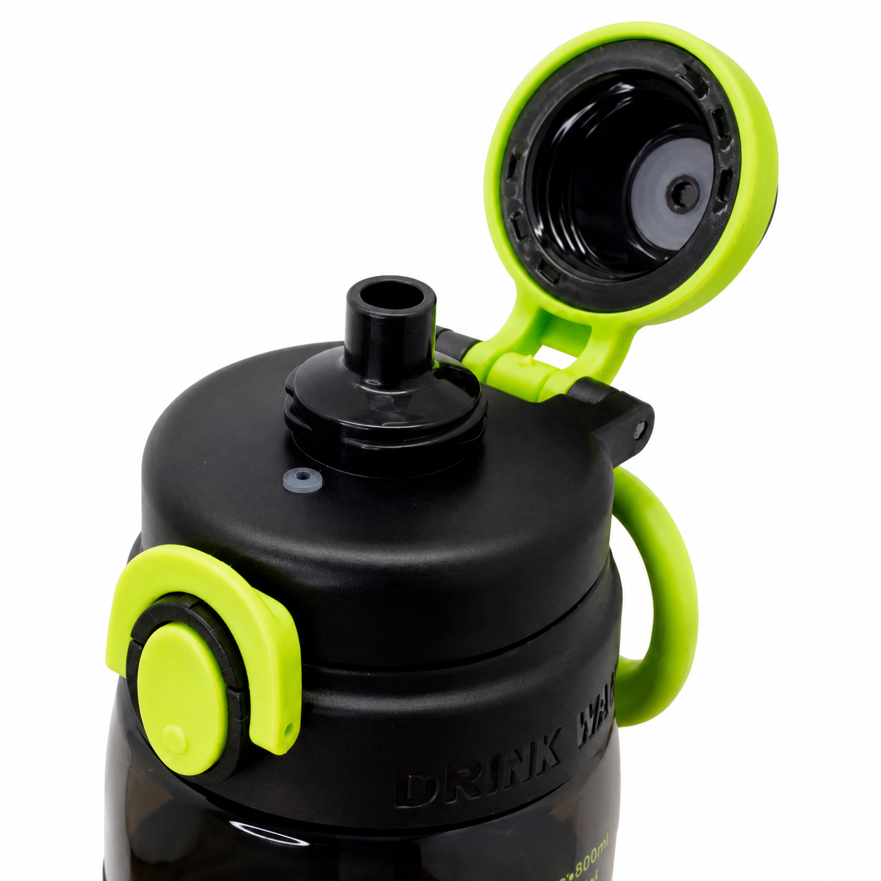 500ml 2-in-1 Straw & Spout Sipper Bottle – Black & Neon Green