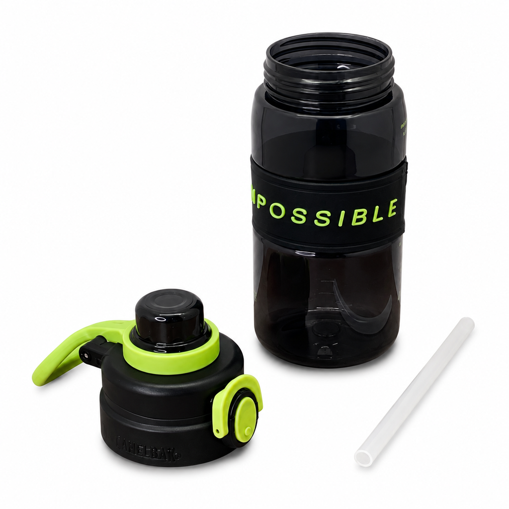 500ml 2-in-1 Straw & Spout Sipper Bottle – Black & Neon Green