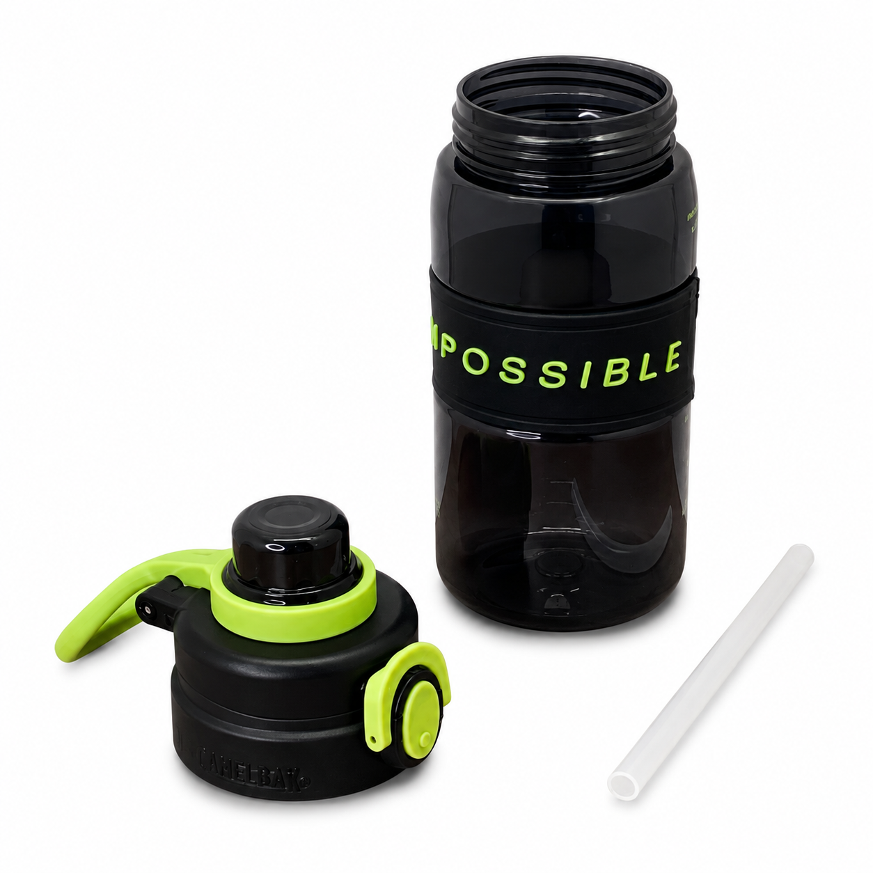 500ml 2-in-1 Straw & Spout Sipper Bottle – Black & Neon Green