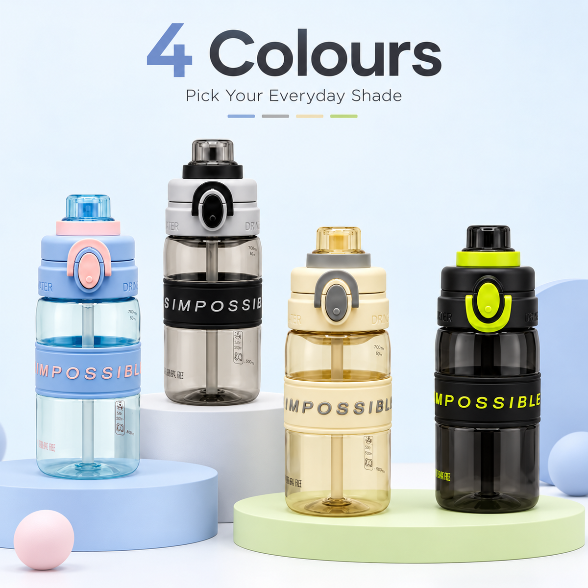 500ml 2-in-1 Straw & Spout Sipper Bottle