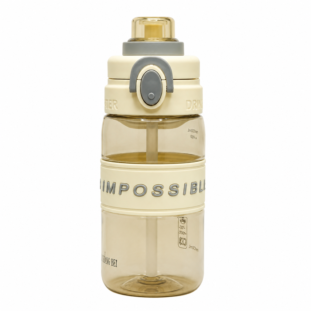500ml 2-in-1 Straw & Spout Sipper Bottle – Cream & Grey