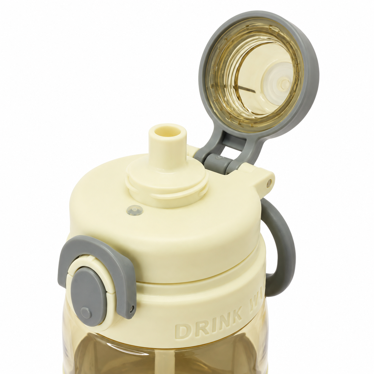 500ml 2-in-1 Straw & Spout Sipper Bottle – Cream & Grey