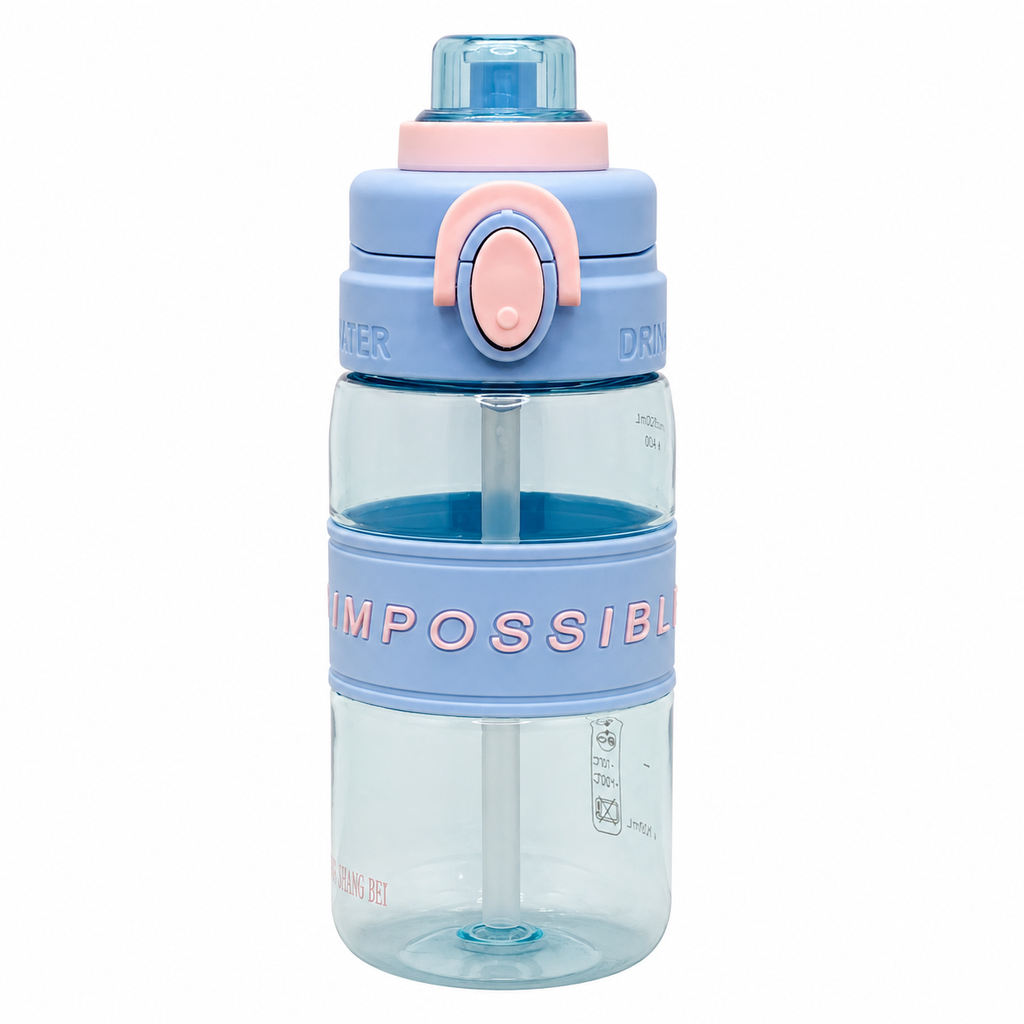 500ml 2-in-1 Straw & Spout Sipper Bottle – Sky Blue