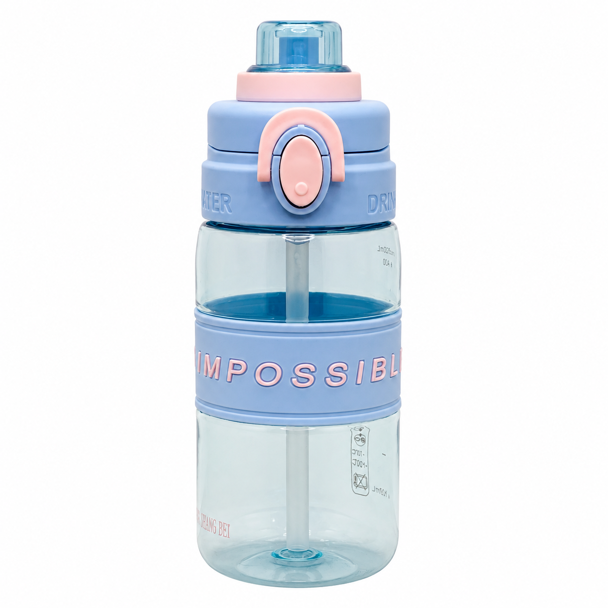 500ml 2-in-1 Straw & Spout Sipper Bottle – Sky Blue