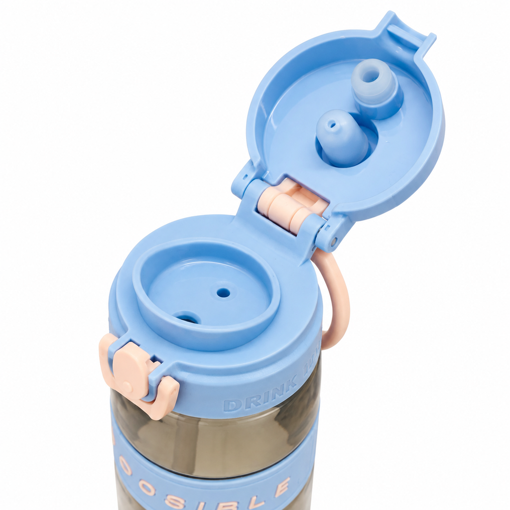 500ml 2-in-1 Straw & Spout Sipper Bottle – Sky Blue