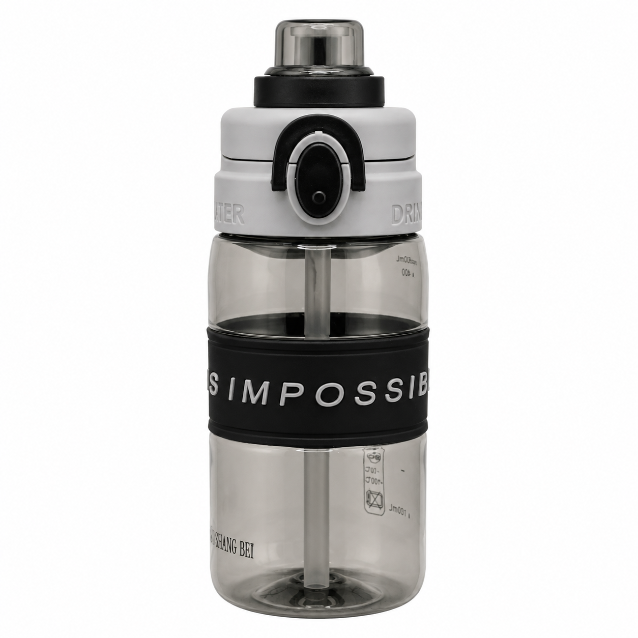 500ml 2-in-1 Straw & Spout Sipper Bottle – Smoke Black