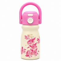 500ml Flower Insulated Steel Bottle – Pink