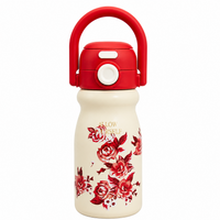 500ml Flower Insulated Steel Bottle – Red