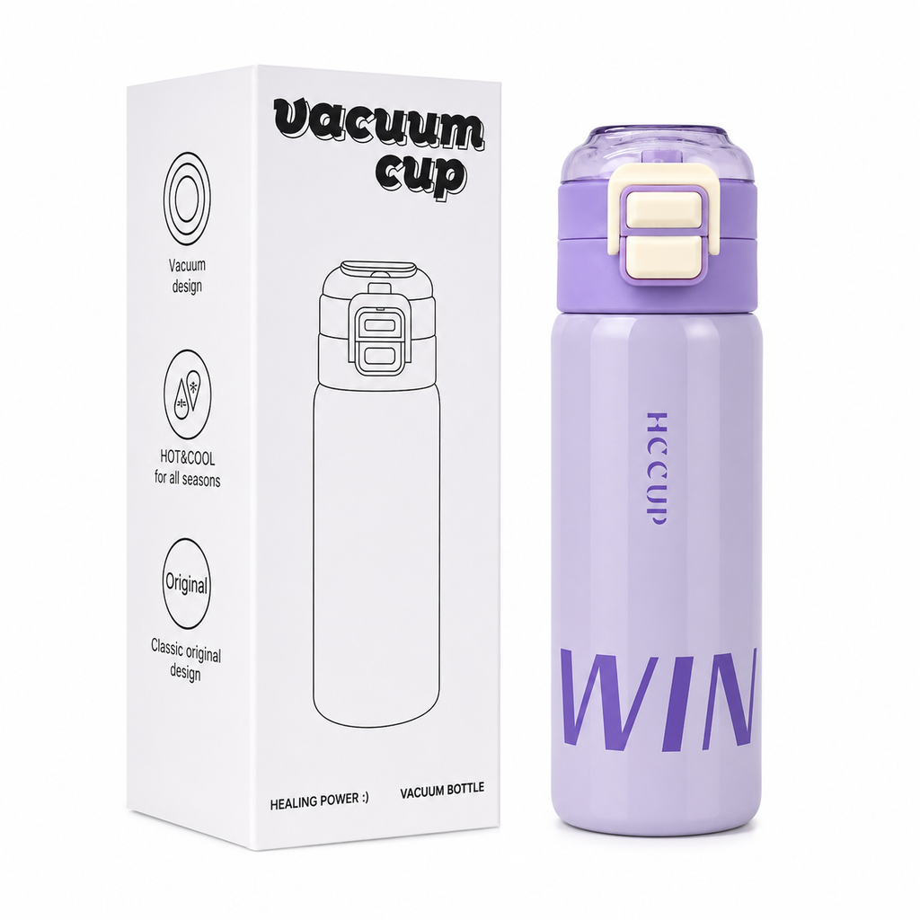 500ml WIN Dual-Drink Bottle – Purple
