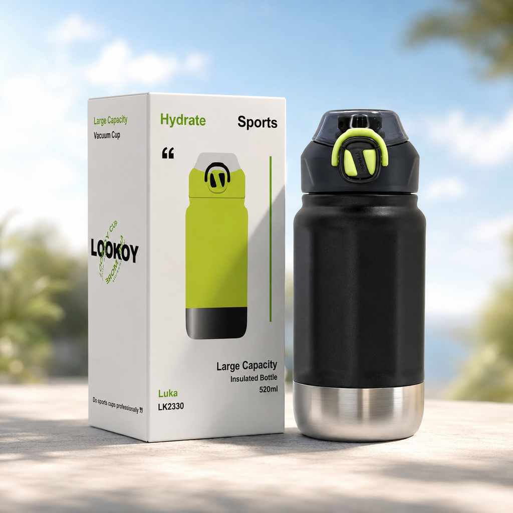 520ml stainless steel insulated water bottle - Black