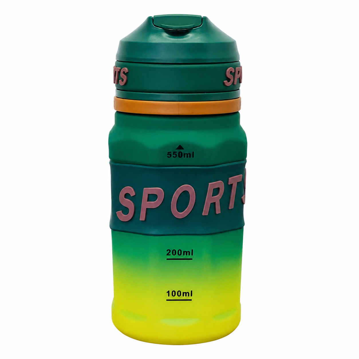 550ml Sports Straw Sipper Bottle with Carry Strap – Green & Lime