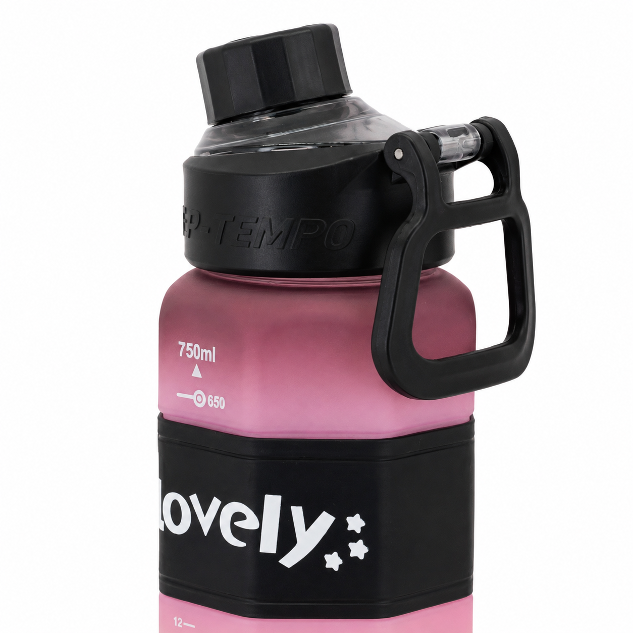 600ml Matte Finish Bottle – Black & Pink