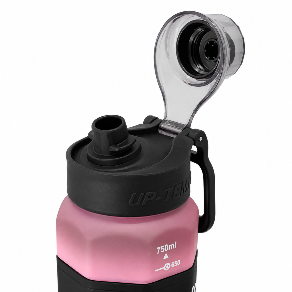 600ml Matte Finish Bottle – Black & Pink