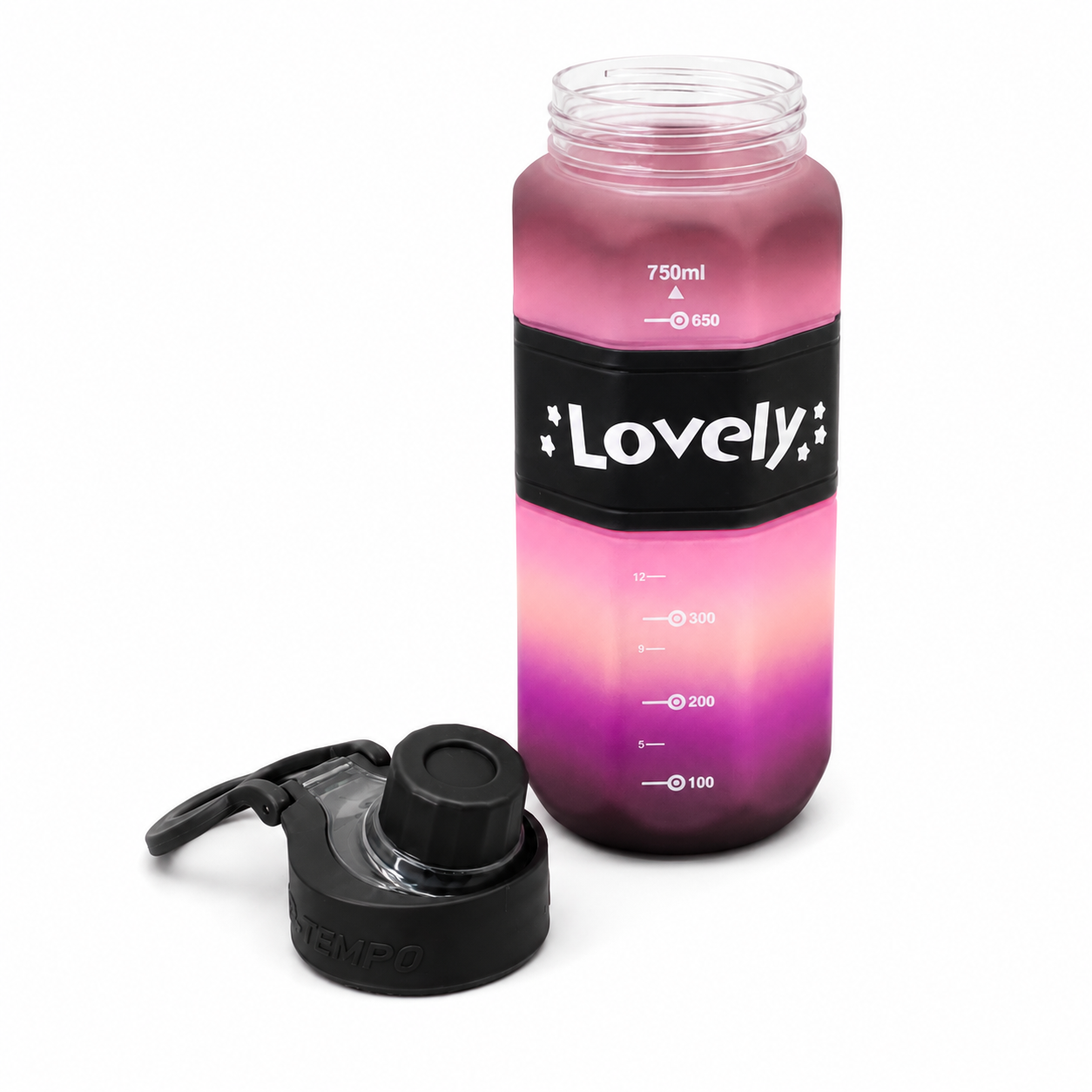 600ml Matte Finish Bottle – Black & Pink