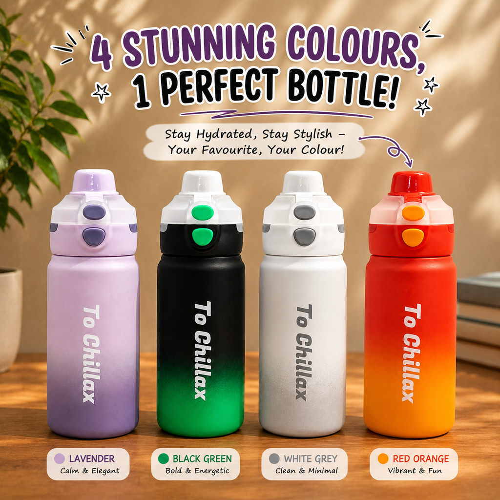 600ml Chillax Insulated Bottle – White & Grey